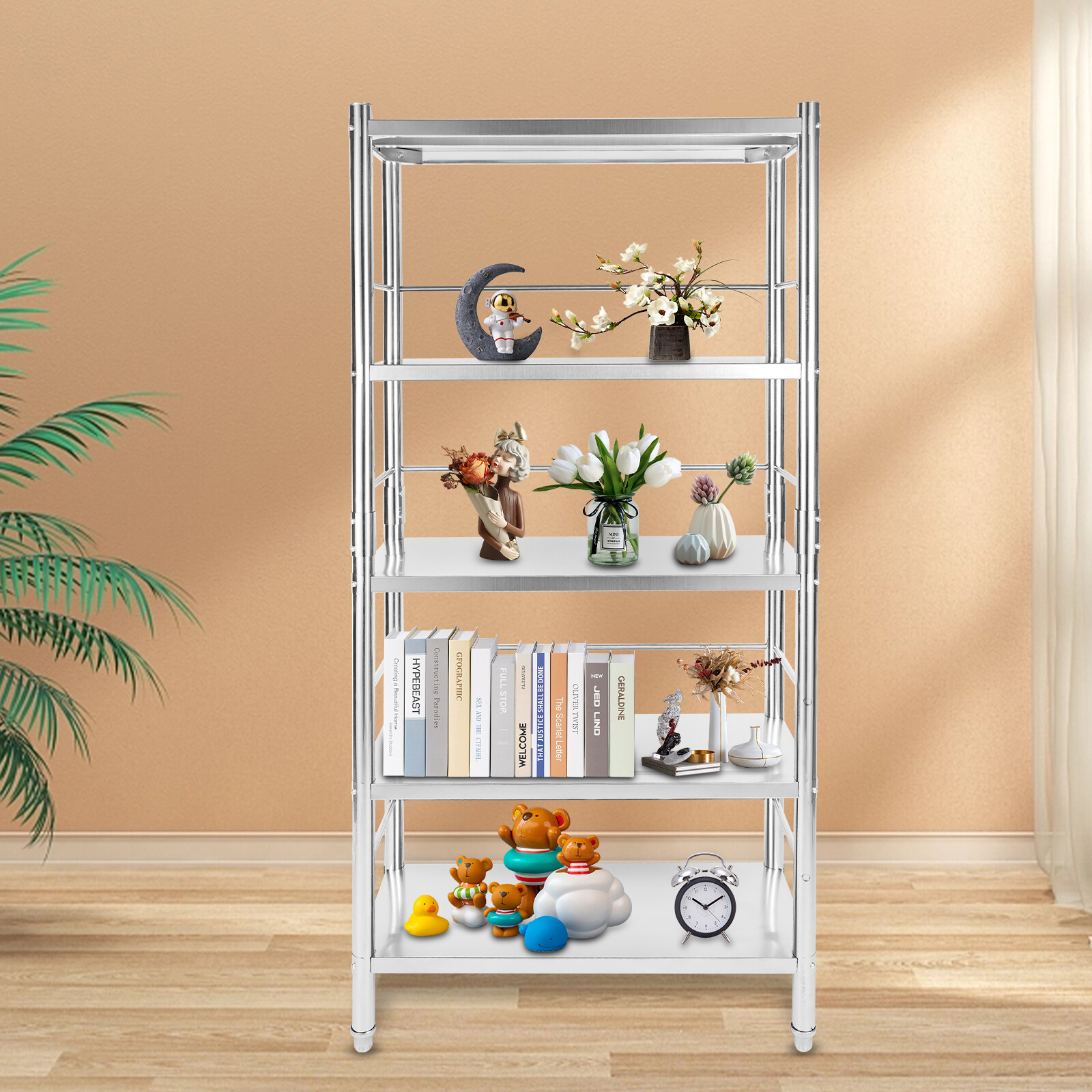 5-Tier Shelf Rack Shelving Unit Adjustable Heavy Duty Storage Organization Rack