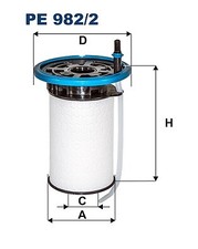 Filtro Carburante Filtron PE982 - Cartuccia Filtro Per Motori Benzina E Diesel | Altezza 100.5mm, Diametro 68mm - Foto 3