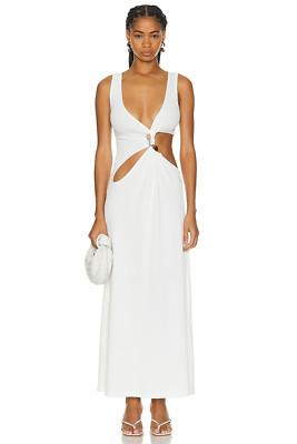 Christopher Esber Stone Cavern Tank Dress White US 4 NWOT $700