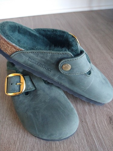Birkenstock Boston Big Buckle Shearling Thyme color - Picture 5 of 11