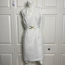 White TAHARI-LEVINE STUDIO Sheath Dress Sz 4 NWOT!