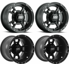 ITP 10" Front 9" Rear SS112 Matte Black Sport Wheels Suzuki LTZ 400 Z400 LTR 450