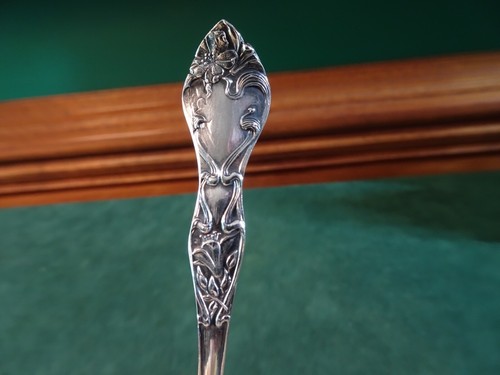 BLACKINTON STERLING AZALEA SUGAR SHELL SPOON, 5.75" L, GOLD WASH, 14.38 GR - Picture 2 of 6