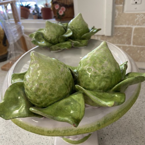 Fortunata Pottery Fine Italian Ceramics jardiniere Planter With Limes Leaves - Picture 16 of 16