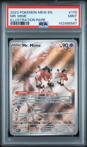 2023 POKEMON MEW EN-151 ILLUSTRATION RARE #179 MR. MIME PSA 9