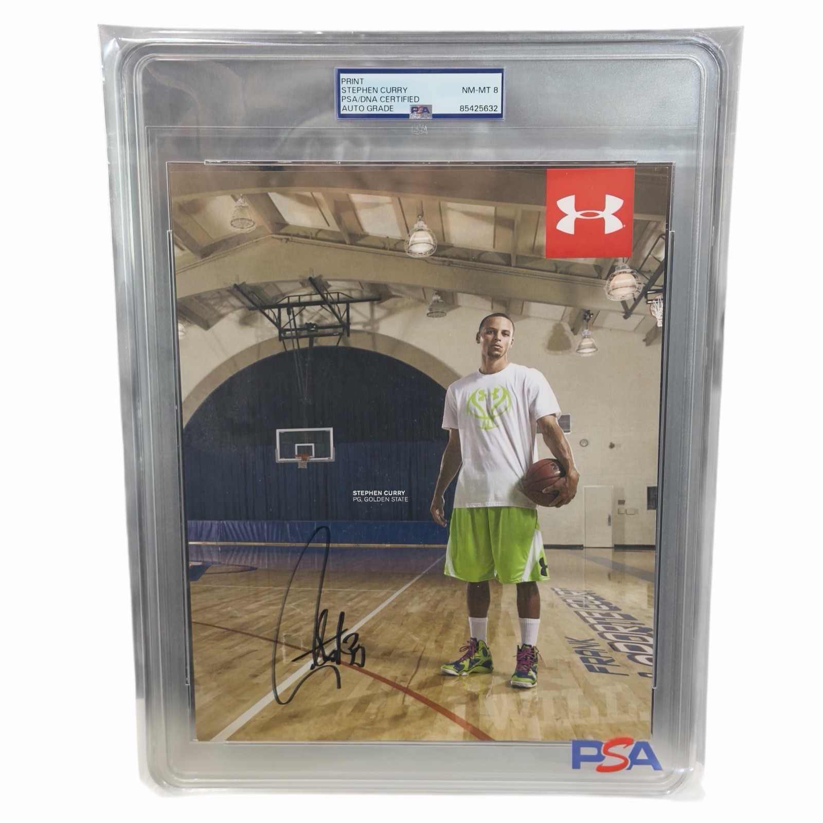 Stephen Curry Under Armour Signed 8x10 Photo PSA/DNA Encapsulated Autograph