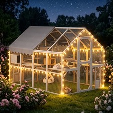 57.24ft2 Outdoor Cat House Enclosure Catio Wooden Large Cage Pet with Platforms