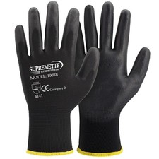 240 Pairs Ultra-Thin Black PU Work Gloves Pol...