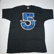 Vintage Babylon 5 Shirt Mens Movie PromoLarge Sci Fi 90s Titular 1996