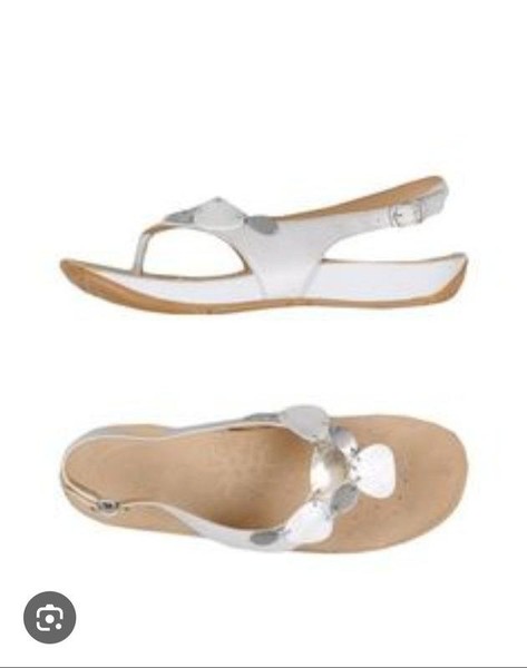 Women Clarks Sandals White Leather 36.5