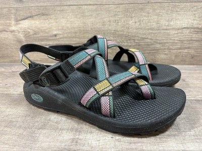 Chaco Z/Cloud 2 Sandals geometric Black Hiking Camp ChacoCloud Womens Size 10