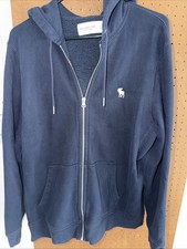 Abercrombie  Fitch Hoodie Mens Large Blue Soft A F Fleece Casual Everyday