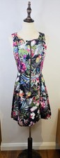 Portmans Signature Floral Flared Dress Size 8 Zip Front Colourful RRP$189