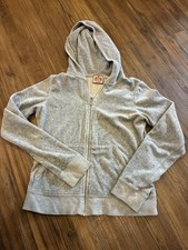 Vtg Juicy Couture Women  s Full Zip Velour Hoodie Sz M Gray 90s Y2K Casual