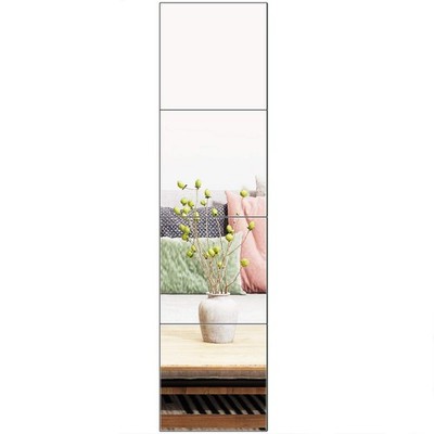 Ruomeng Full Length Wall Mirror Tiles, 12'' x 12'' x 4Pcs Frameless Wall Mounted M
