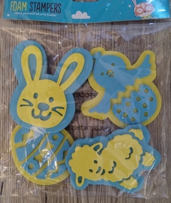 4 Ostern Schaumstoff Stempel neu bedruckt ca. 9 cm