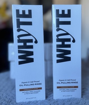 Cinnamon  White Oil Pulling Rinse Organic & Cold-Pressed Oral Cleanse 8 oz. Each