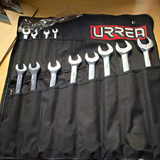 Urrea E103 9-pc Sae Open-end Wrench Set Steel Chrome Finish Roll-up Pouch Urrea E103 9-pc Sae Open-end Wrench Set Steel Chrome Finish Roll-up Pouch