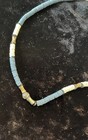 VTG Blue White Heishi Beaded Collar Necklace Silver Barrel Clasp & Beads 14” — photo 5