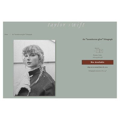 Taylor Swift Online Store 2022 Merchandise:Evermore