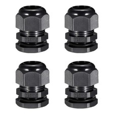 4Pack M25 Cable Gland Waterproof Plastic Locknut Black for 11mm-16mm Dia Cable