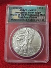 2020(P)  American Silver Eagle ASE Dollar STRUCK AT PHIL ANACS MS 70 EP  #T1259