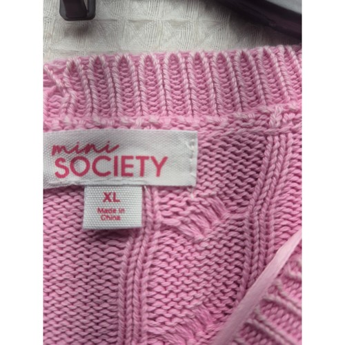 Mini Society girls size XL pink knit cropped sweater 7202 - Picture 3 of 8