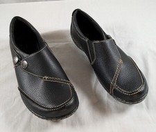 Clarks Collection Ashland Leather Casual Comfort Slip On Black Loafers SZ 7.5W