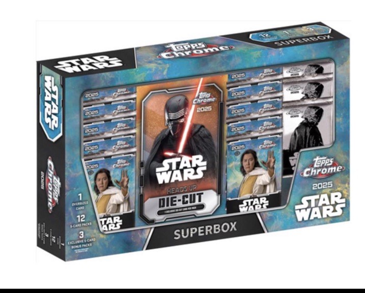 Topps Chrome 2025 2026 New Star Wars Chrome Super Box Trading Cards Free Ship