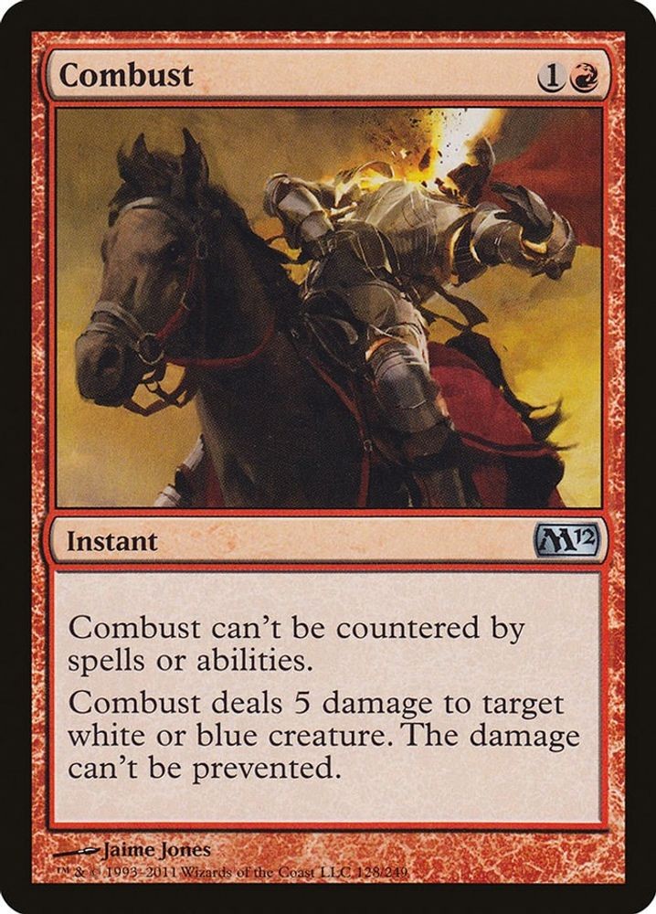 2011 Magic: The Gathering: M12 - Combust (#128, Foil, Uncommon, Lightly Played)