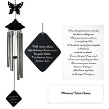 Sympathy Wind Chimes for Loss of Loved One, Memorial Gift with Soothing Tones...