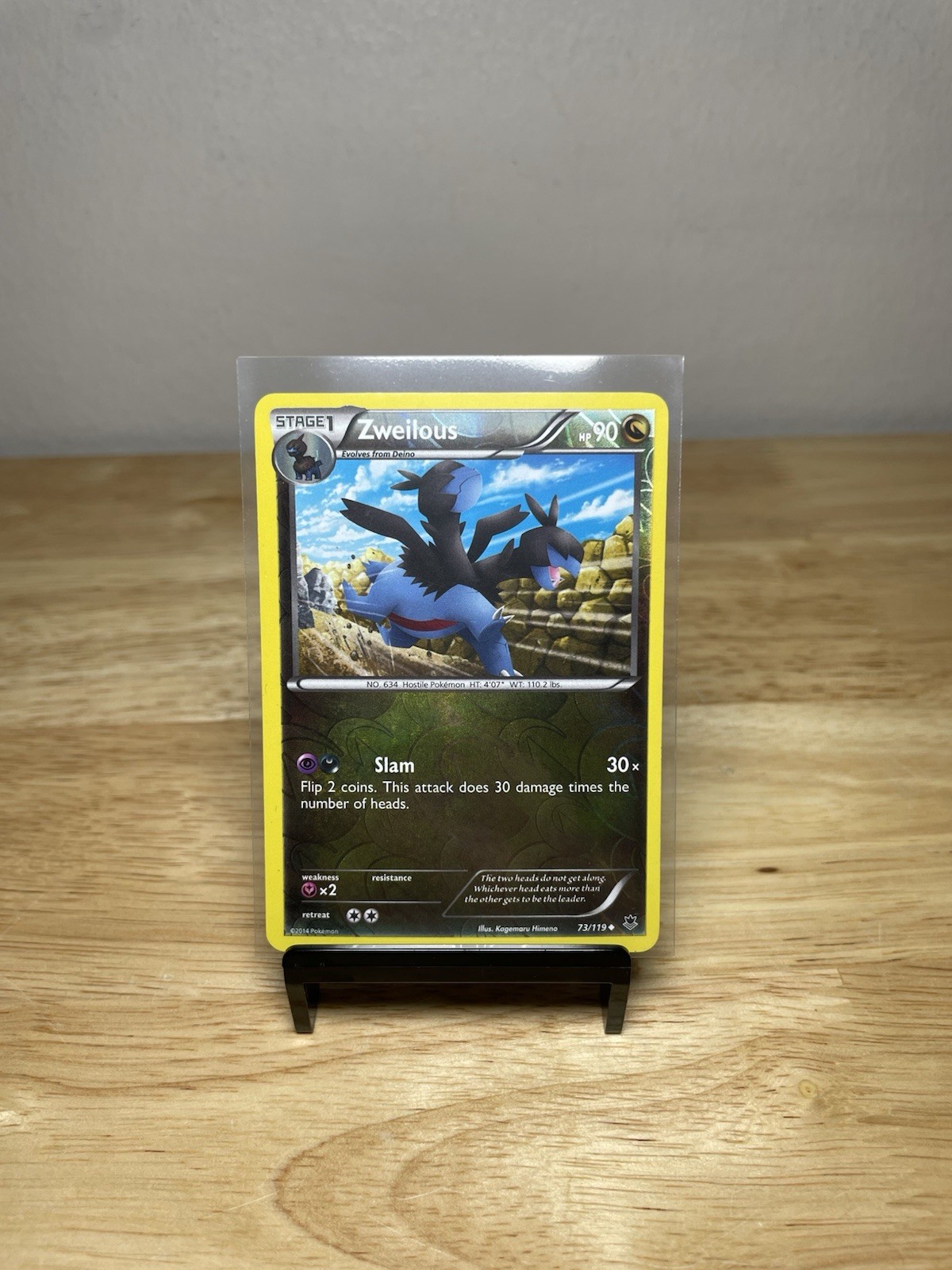 Pokemon - Phantom Forces Reverse Holo Zweilous 73/119 2014 Pokemon Card Stage 1