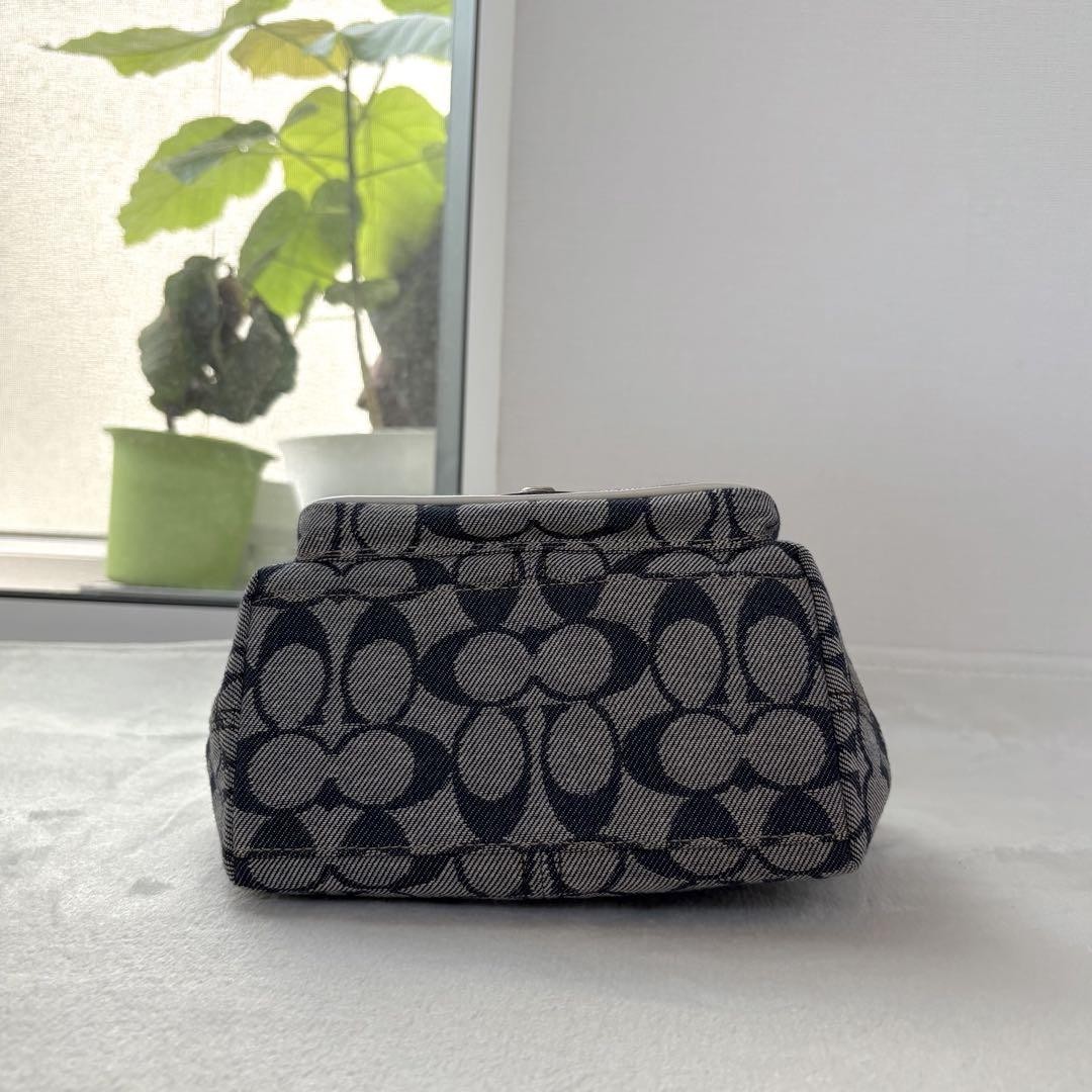 バッグ Coach Legacy Denim Accessory Pouch Bag COACH Signature Legacy Denim Accessory Pouch Mini Hand Bag