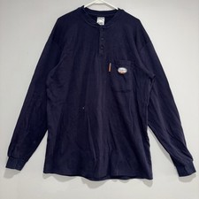 Rasco FR Men's Long Sleeve Henley T-Shirt in Navy Blue Cat 2 Size XL