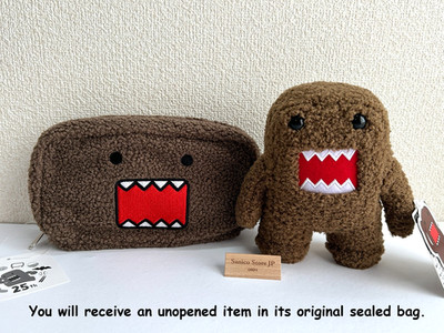 Sekiguchi NHK Japan Domo kun Stuffed toy & Pouch set of 2 New Unused Authentic