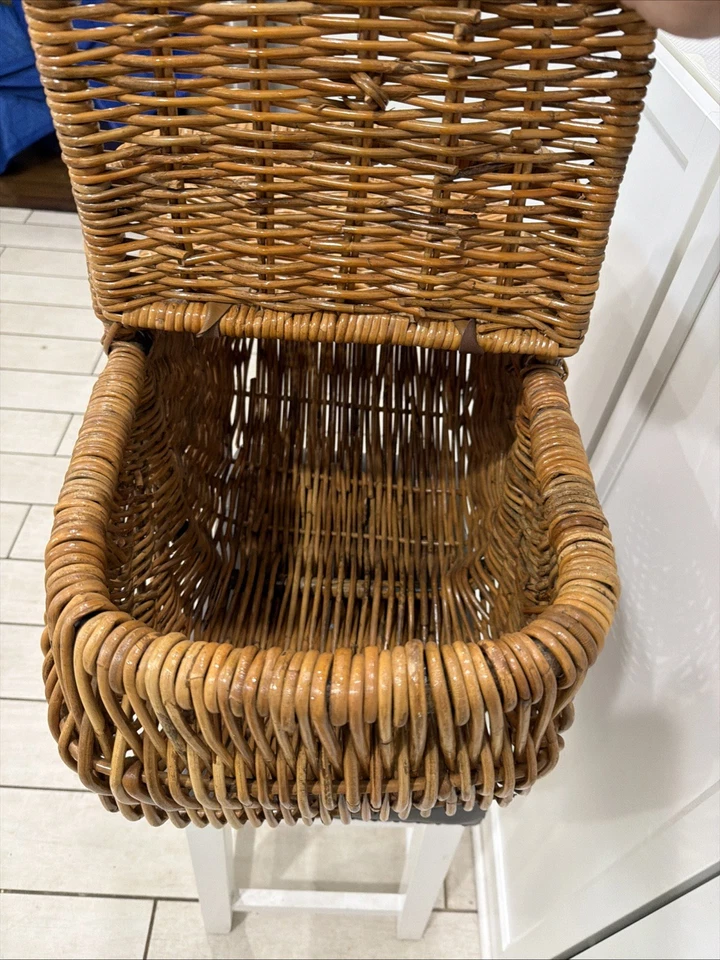 Enorme cesta de picnic - almacenamiento de mimbre ratán tejido Foto 4 de 4