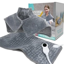CJGQ Heating Pad Set for Neck Shoulders and Back XL Electric Heat Pads for Pain