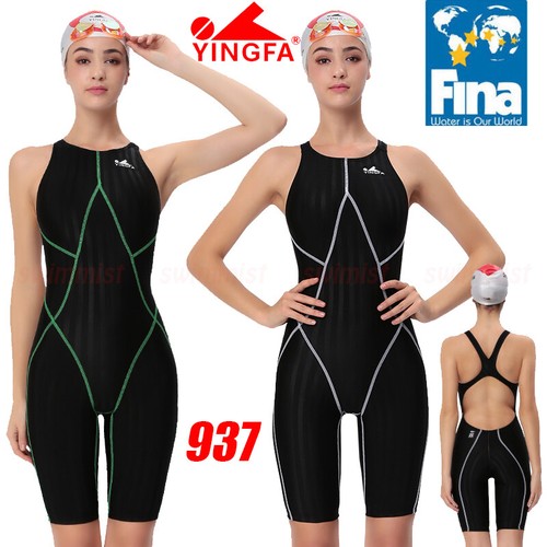 [OMOLOGATO FINA] COSTUME DA BAGNO DONNA YINGFA 937 COMPETIZIONE ALLENAMENTO CORSA GINOCCHIERE - Foto 1 di 5