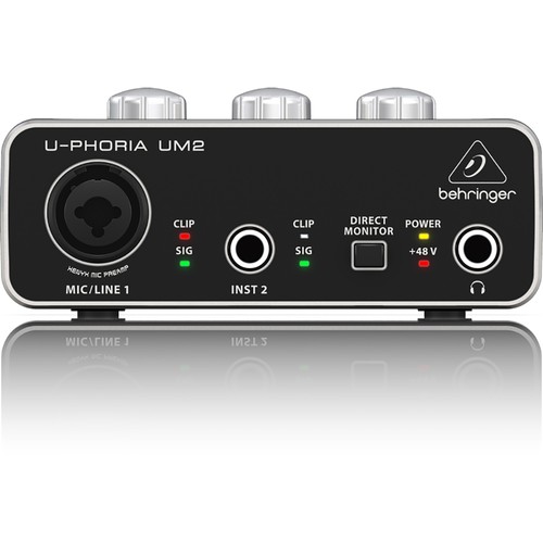 Behringer U-Phoria UM2 2x2 Xenyx Mic Preamp USB Computer Recording Interface