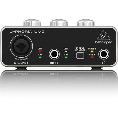 Behringer U-Phoria UM2 2x2 Xenyx Mic Preamp USB Computer Recording Interface - Zdjęcie 1 z 4