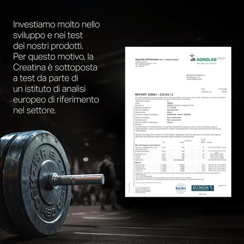 Bandini® 100% Pure Creatine Monohydrate Powder - Supplement for Training, Sports - Foto 7 di 7