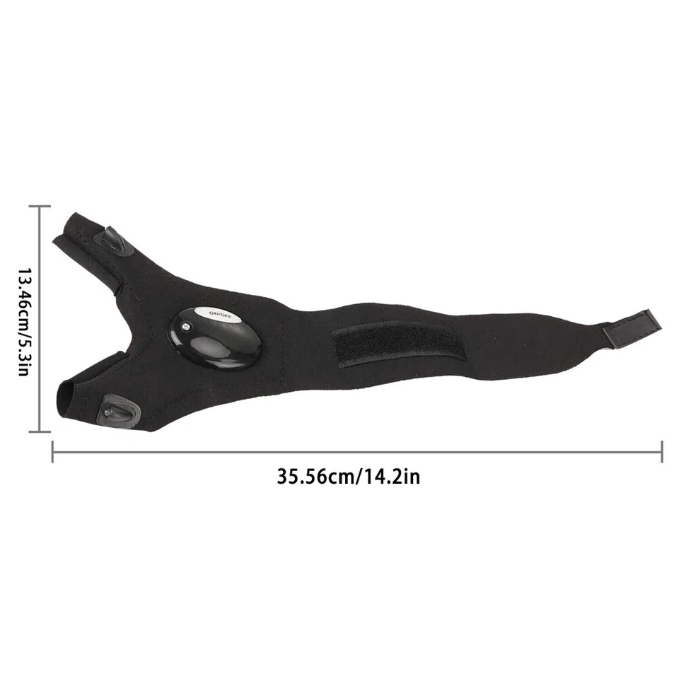 US 2 Pair LED Flashlight Glove Fingerless Outdoor Fishing Camping Hiking Glove - Image 3 of 4