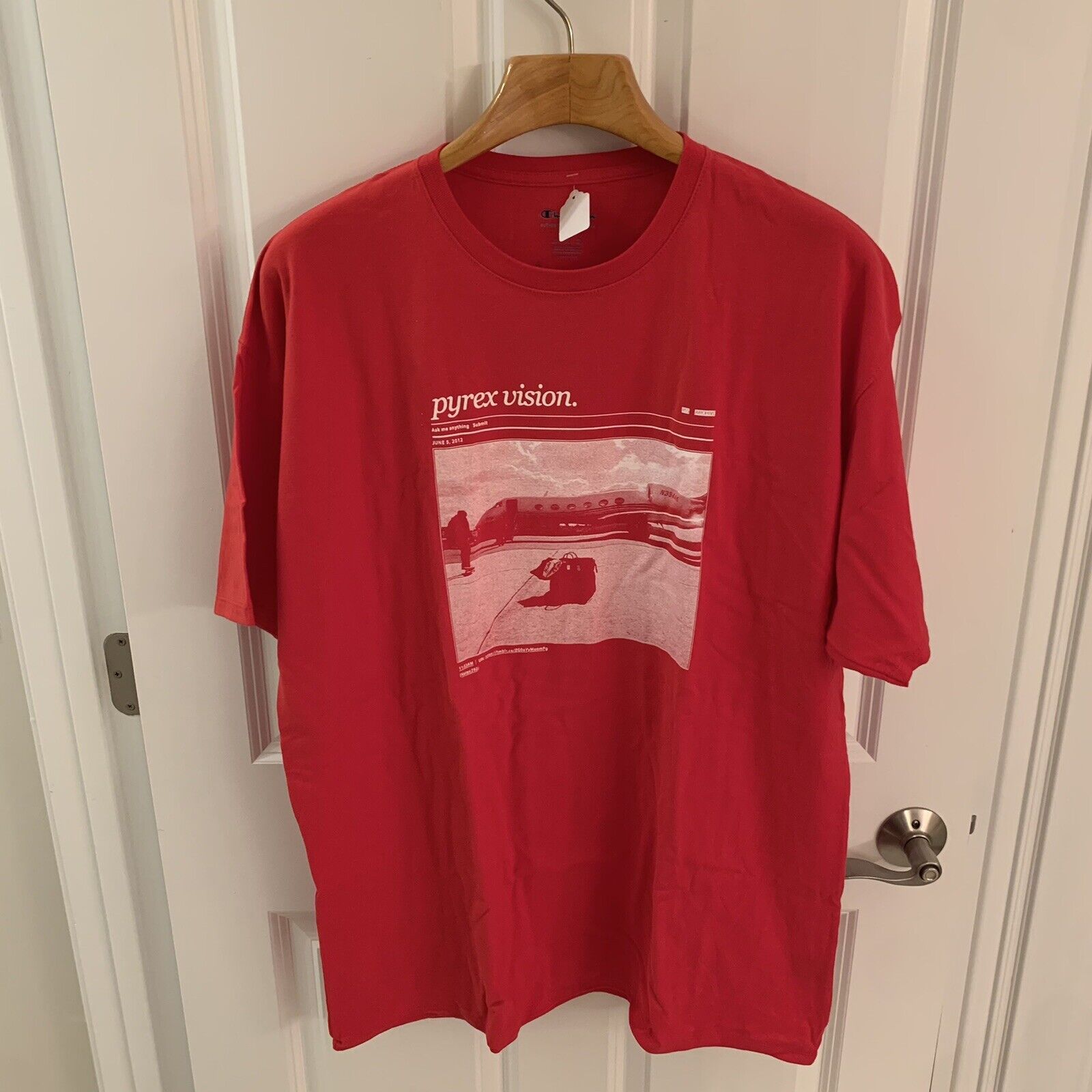 Denim Tears x Champion Virgil Abloh Pyrex Vision High Museum Men 2XL XXL Red New