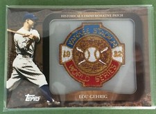 2009 Topps Update Lou Gehrig Commemorative Patch 1932 World Series NY Yankees