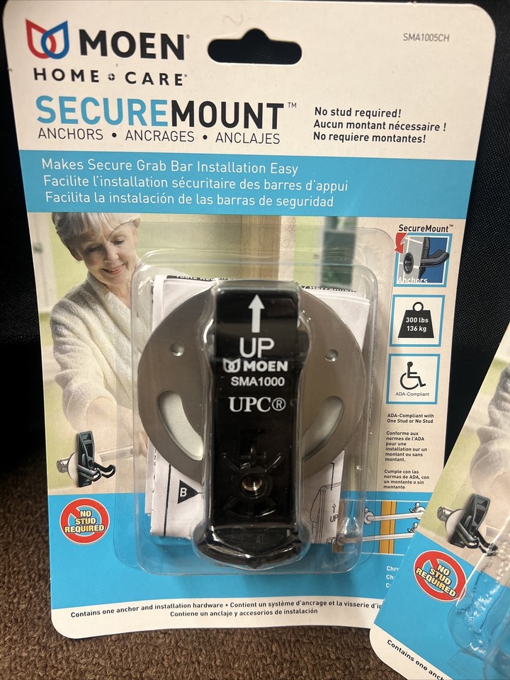 **NEW** Two Moen SecureMount Stainless Steel Grab Bar Anchors eBay