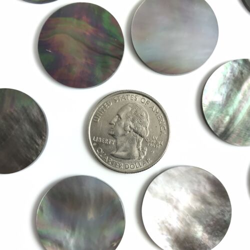 2 piezas - Cáscara negra natural 25 mm redondo plano doble disco sede, nuevo diseño de cuentas hágalo usted mismo - Imagen 3 de 12