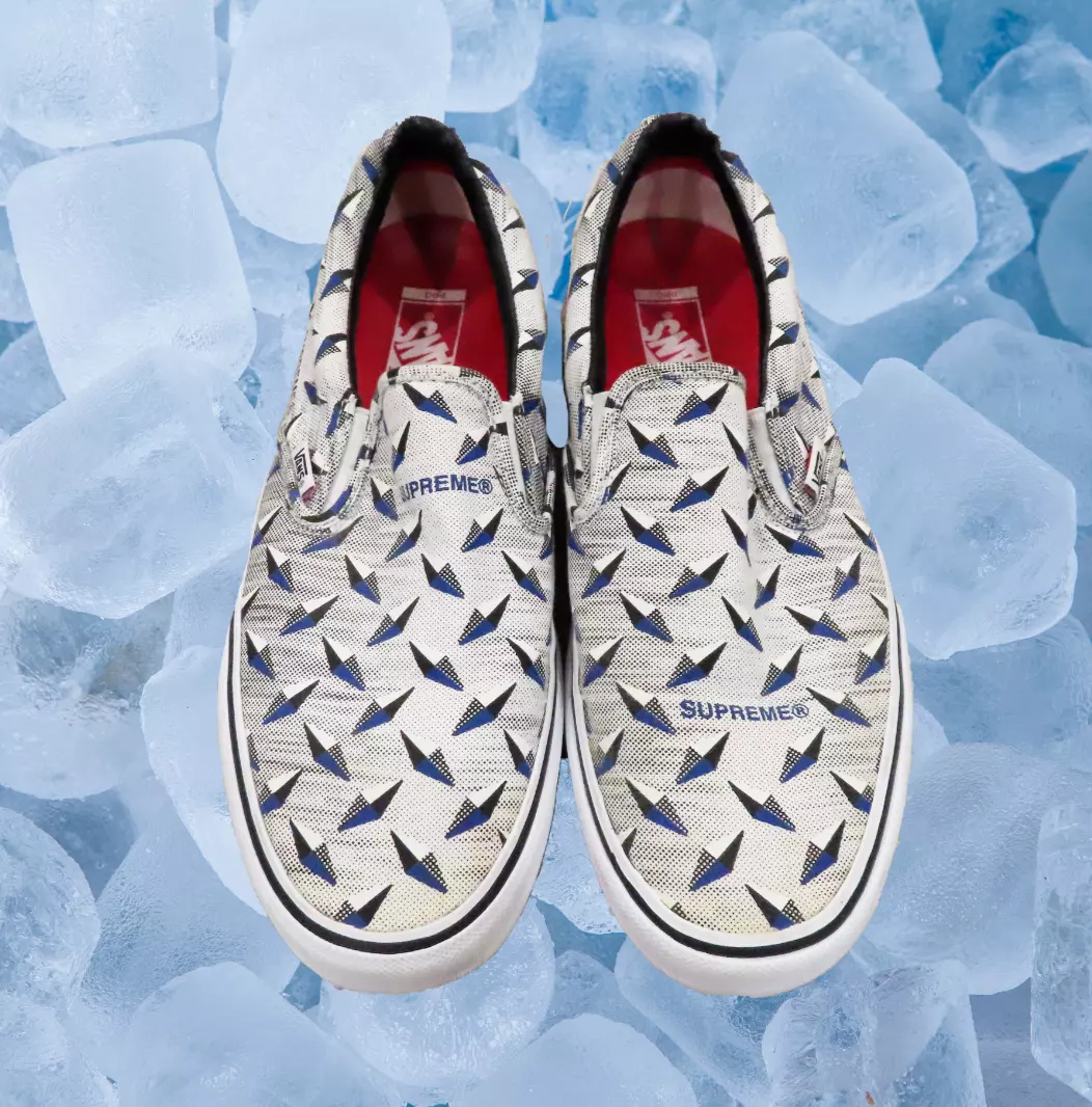 Supreme x Vans Diamond Plate Slip on Pro Size 12 Silver/Navy/White