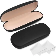 Joyberg Glasses Case, 2 Pack Eyeglass Case with Cleaning Cloth Hard Shell Fits