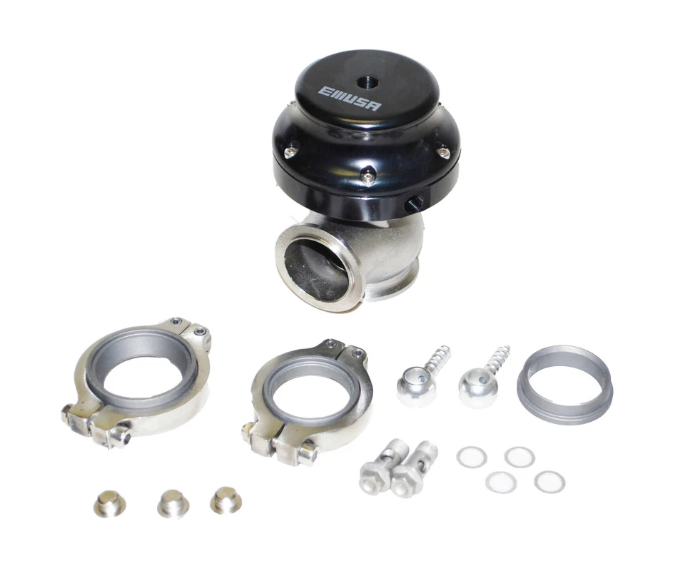 EMUSA 38mm wastegate V Band BLACK DSM EVO VR6 For S13S14 350z Honda Accord - Image 2 of 4