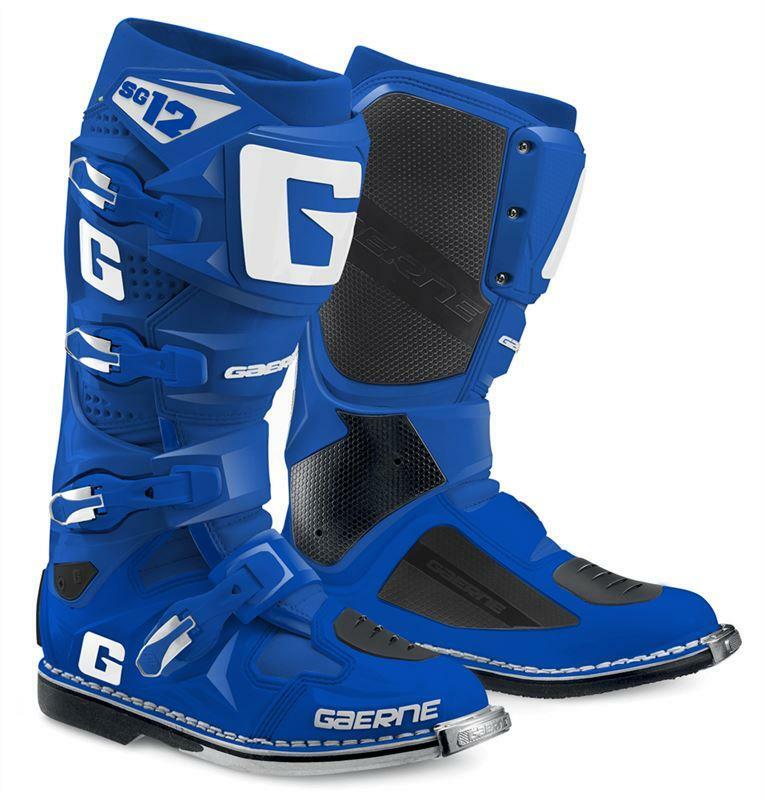 Bottes Gaerne SG12 bleu uni MX motocross tout terrain enduro course